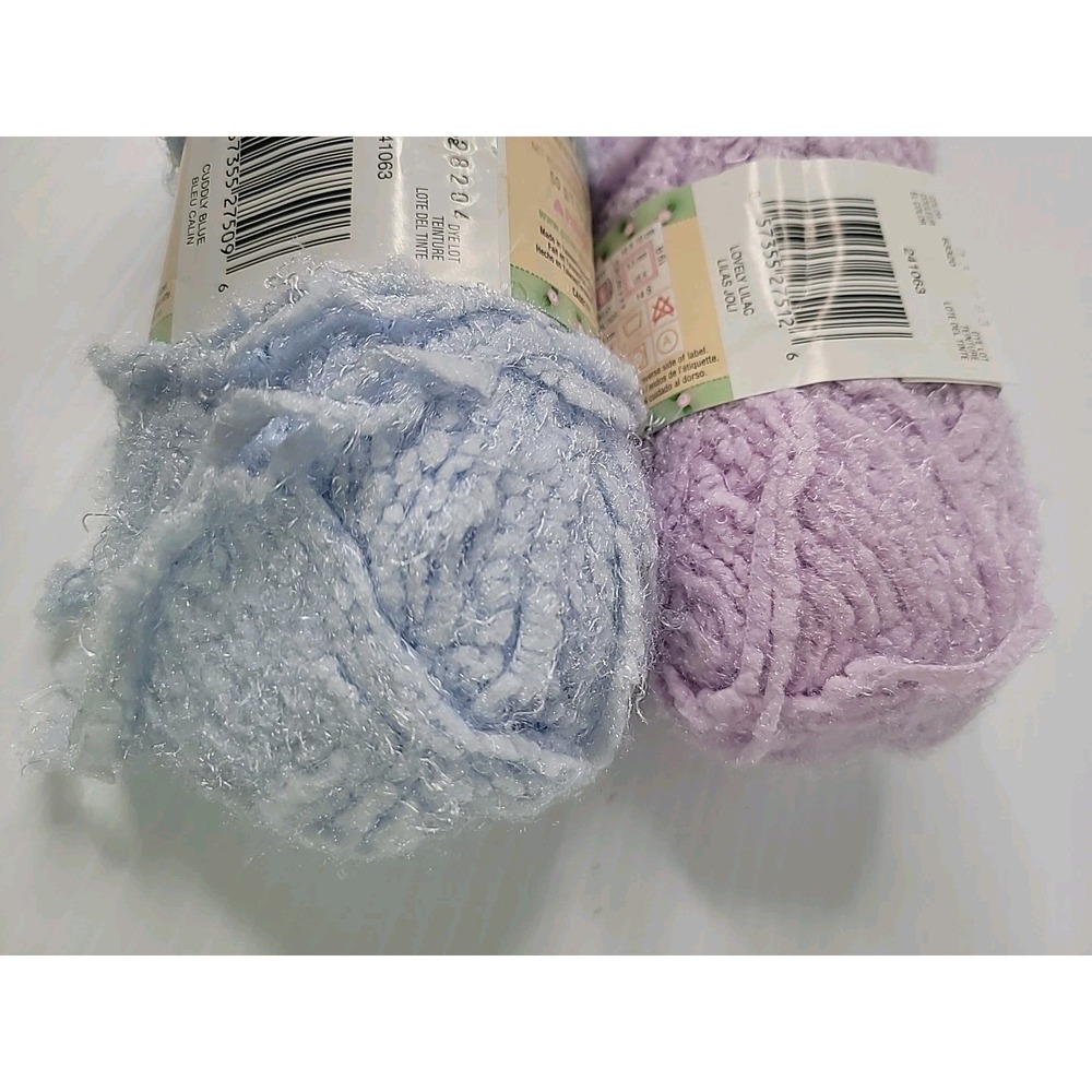 2 Patons Be Mine Yarn Skeins Lovely Lilac 1.68 oz & Cuddly Blue 1.87 oz NEW - Picture 5 of 5